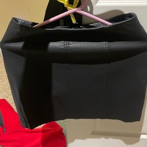 FREE PEOPLE MODERN FEMME VEGAN LEATHER MINI SKIRT